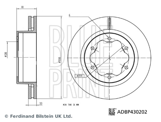 BLUE PRINT Féktárcsa, mind ADBP430202_BLP