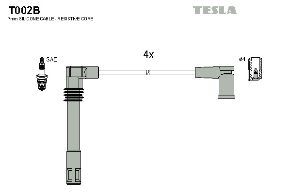 TESLA Gyújtókábel készlet T002B_TES