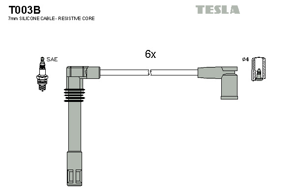 TESLA Gyújtókábel készlet T003B_TES