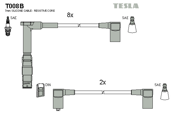 TESLA Gyújtókábel készlet T008B_TES