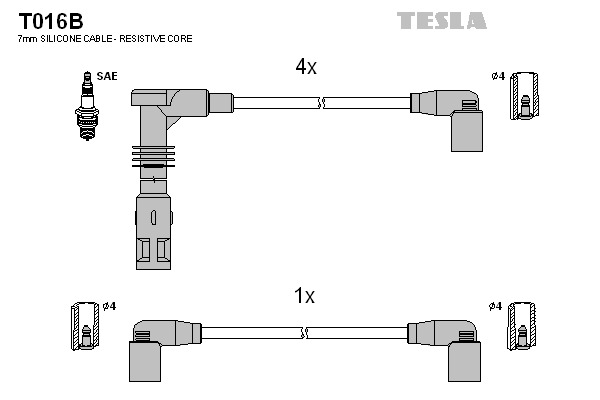 TESLA Gyújtókábel készlet T016B_TES