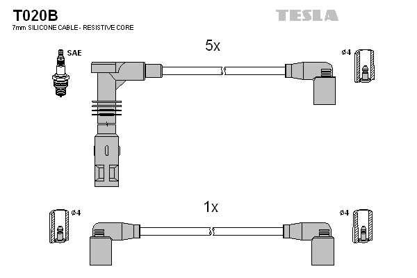 TESLA Gyújtókábel készlet T020B_TES