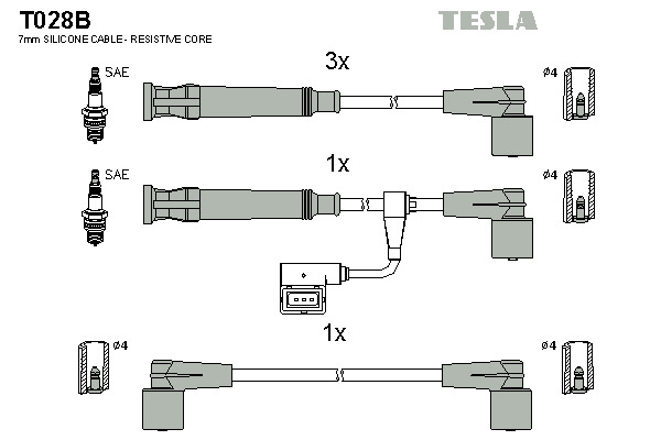 TESLA Gyújtókábel készlet T028B_TES