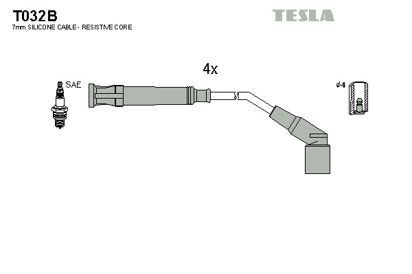 TESLA Gyújtókábel készlet T032B_TES