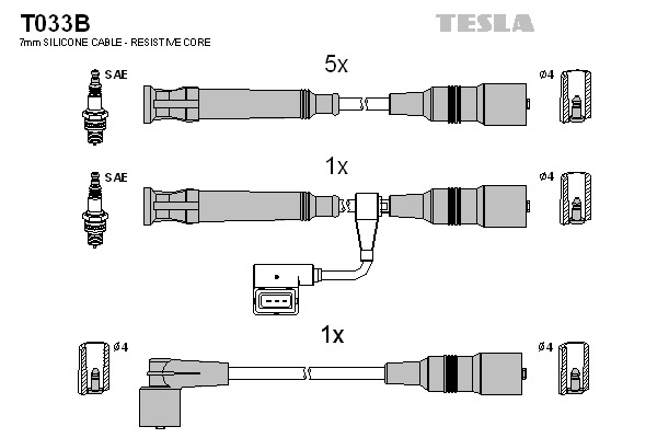 TESLA Gyújtókábel készlet T033B_TES