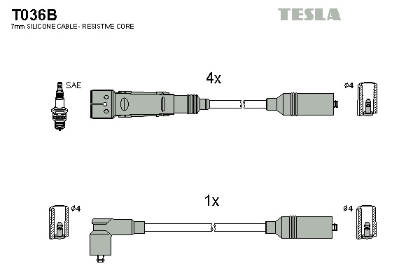 TESLA Gyújtókábel készlet T036B_TES