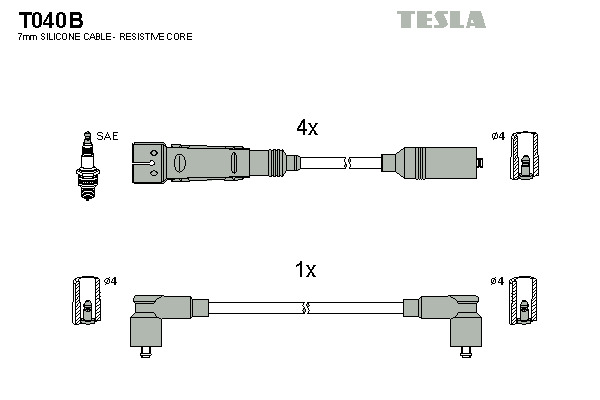 TESLA Gyújtókábel készlet T040B_TES