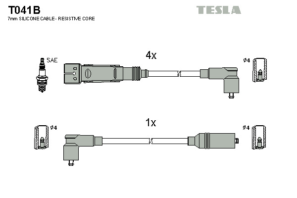 TESLA Gyújtókábel készlet T041B_TES