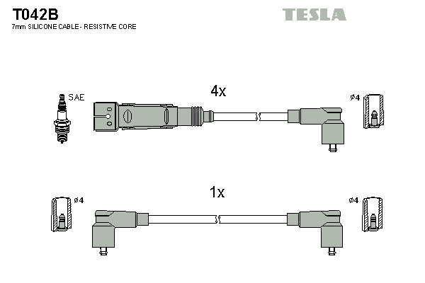 TESLA Gyújtókábel készlet T042B_TES