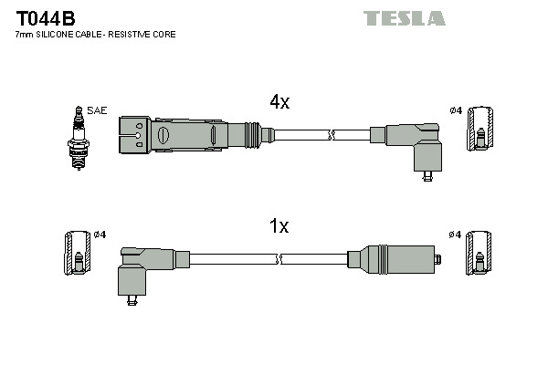 TESLA Gyújtókábel készlet T044B_TES