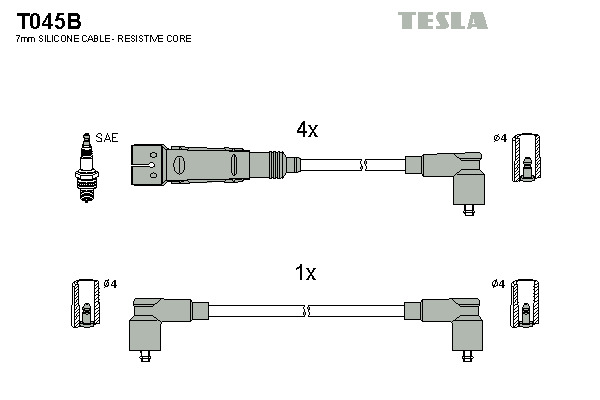 TESLA Gyújtókábel készlet T045B_TES