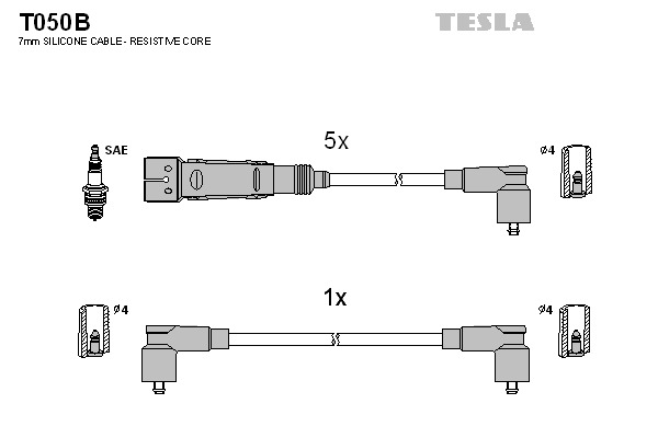 TESLA Gyújtókábel készlet T050B_TES