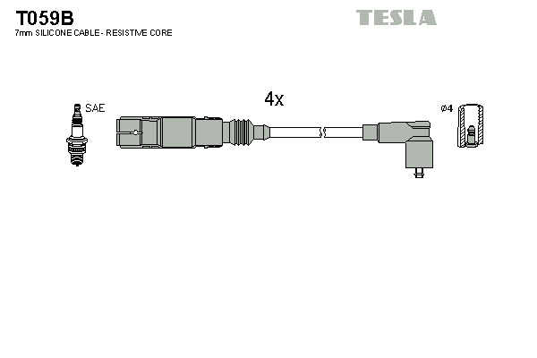 TESLA Gyújtókábel készlet T059B_TES