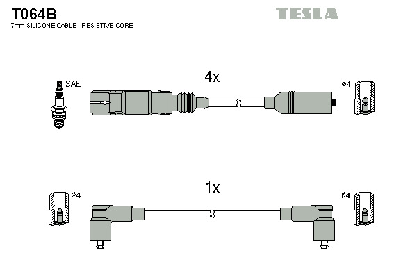 TESLA Gyújtókábel készlet T064B_TES