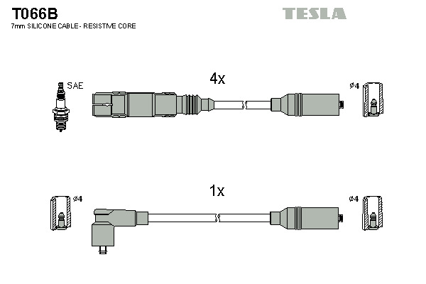 TESLA Gyújtókábel készlet T066B_TES