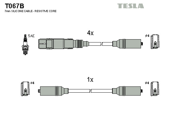 TESLA Gyújtókábel készlet T067B_TES