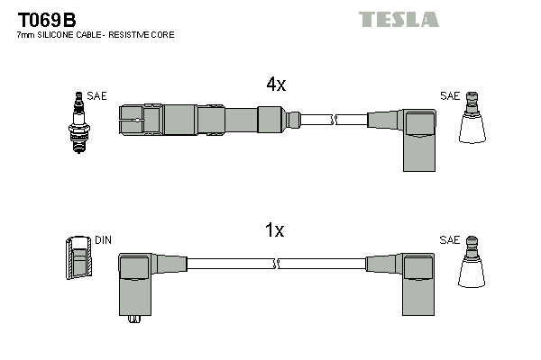 TESLA Gyújtókábel készlet T069B_TES