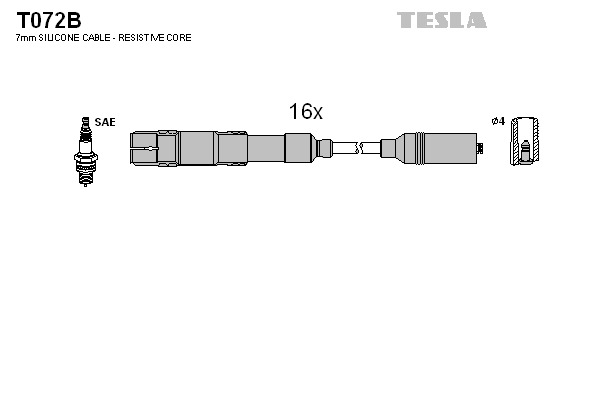 TESLA Gyújtókábel készlet T072B_TES