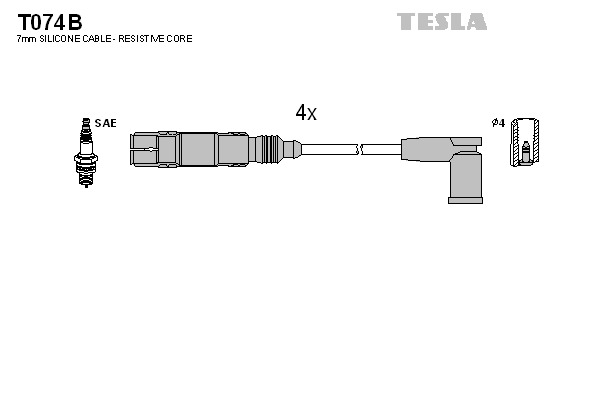 TESLA Gyújtókábel készlet T074B_TES