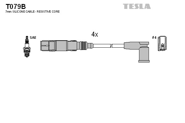 TESLA Gyújtókábel készlet T079B_TES