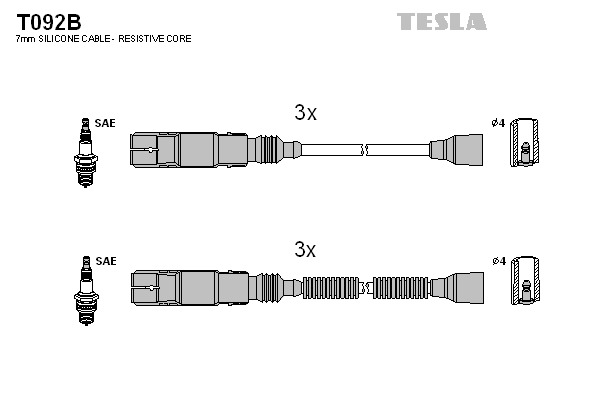 TESLA Gyújtókábel készlet T092B_TES