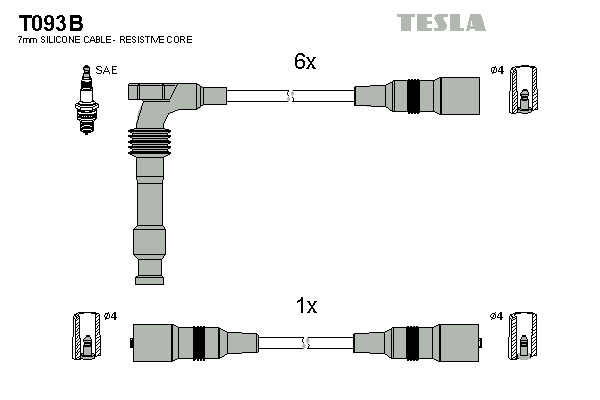 TESLA Gyújtókábel készlet T093B_TES