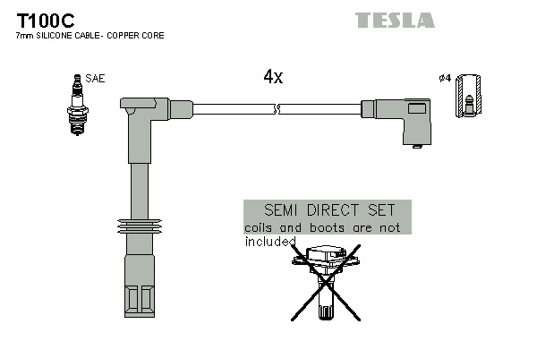 TESLA Gyújtókábel készlet T100C_TES