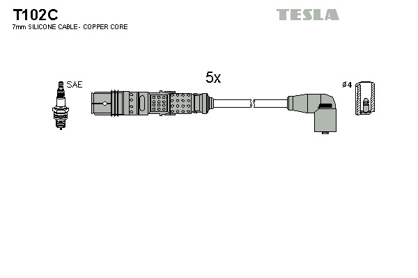 TESLA Gyújtókábel készlet T102C_TES