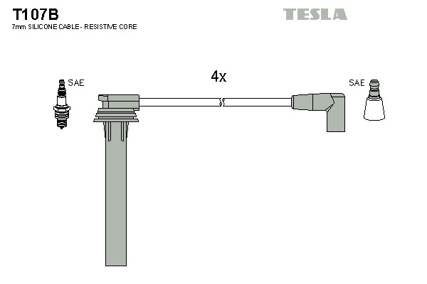 TESLA Gyújtókábel készlet T107B_TES