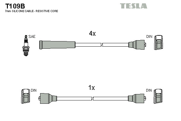 TESLA Gyújtókábel készlet T109B_TES