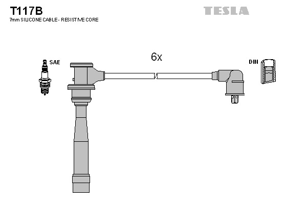 TESLA Gyújtókábel készlet T117B_TES