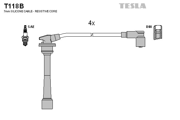 TESLA Gyújtókábel készlet T118B_TES