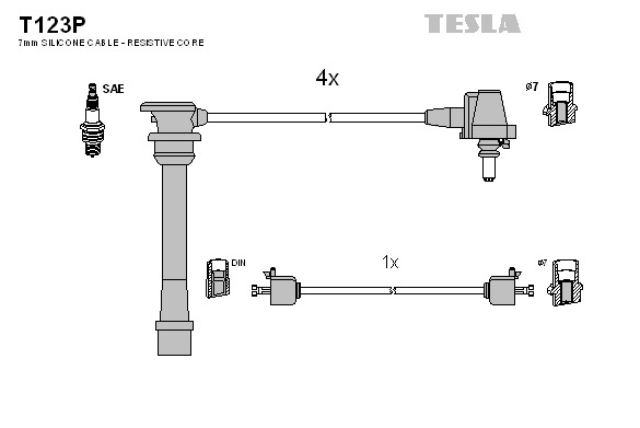 TESLA Gyújtókábel készlet T123P_TES