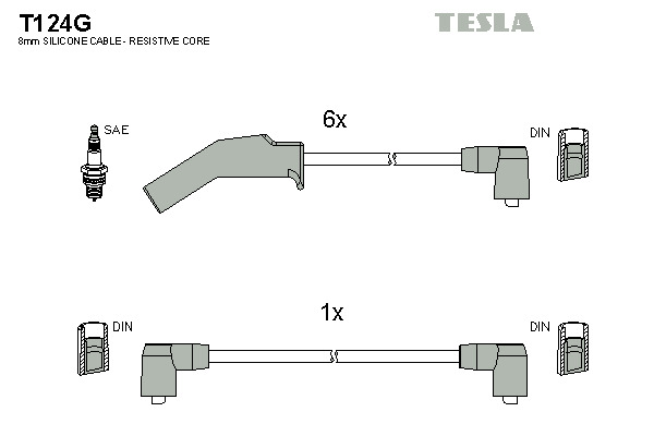 TESLA Gyújtókábel készlet T124G_TES