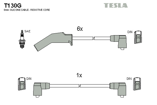 TESLA Gyújtókábel készlet T130G_TES