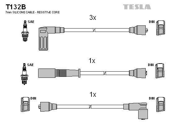 TESLA Gyújtókábel készlet T132B_TES