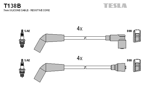 TESLA Gyújtókábel készlet T138B_TES