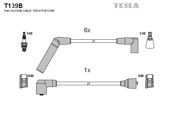 TESLA Gyújtókábel készlet T139B_TES