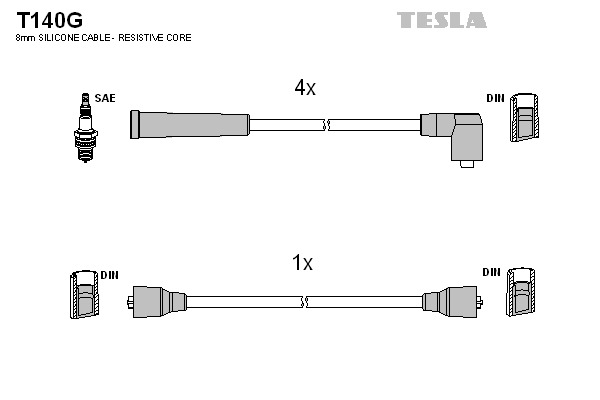 TESLA Gyújtókábel készlet T140G_TES