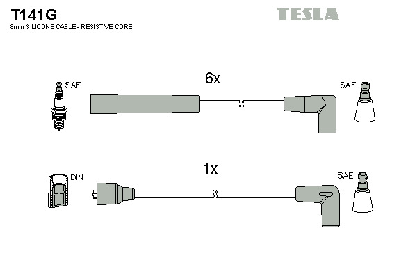 TESLA Gyújtókábel készlet T141G_TES