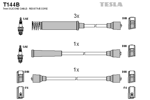 TESLA Gyújtókábel készlet T144B_TES