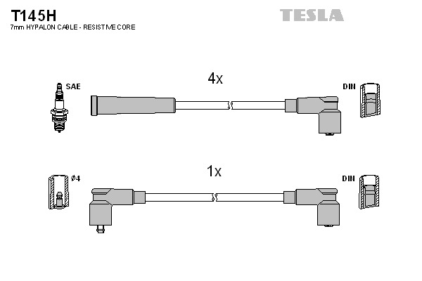 TESLA Gyújtókábel készlet T145H_TES