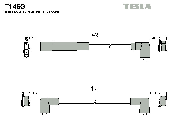 TESLA Gyújtókábel készlet T146G_TES