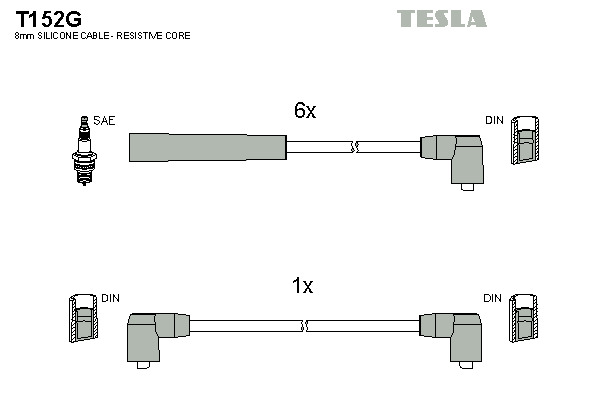 TESLA Gyújtókábel készlet T152G_TES