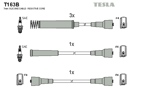 TESLA Gyújtókábel készlet T163B_TES