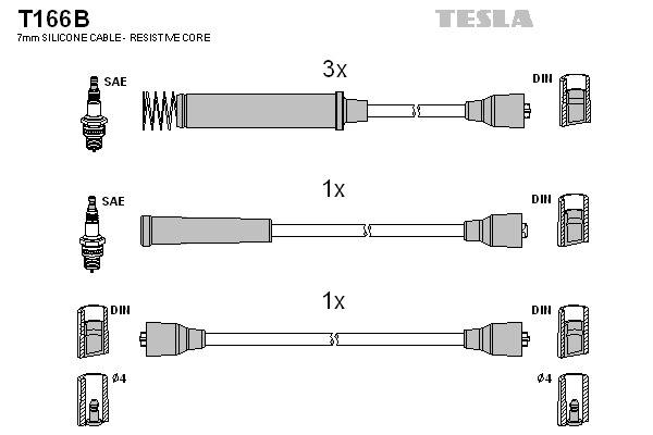 TESLA Gyújtókábel készlet T166B_TES