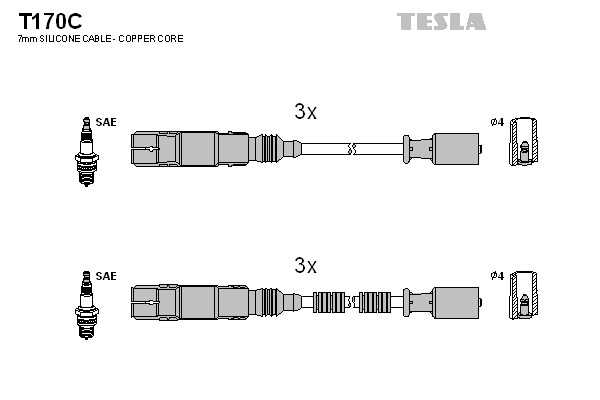 TESLA Gyújtókábel készlet T170C_TES