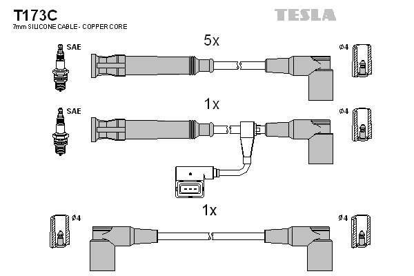 TESLA Gyújtókábel készlet T173C_TES