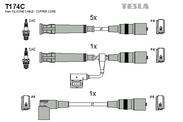 TESLA Gyújtókábel készlet T174C_TES