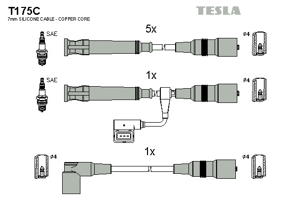 TESLA Gyújtókábel készlet T175C_TES